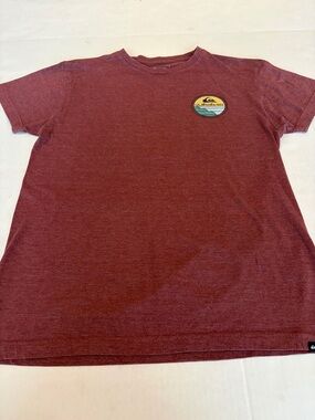 Quiksilver Men’s Maroon Heather Crewneck with Surf Patch and Logo n back